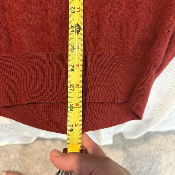 Turnberry Men’s Red Cashmere Silk Sweater Medium‎ V-Neck Preppy Quiet Luxury - Picture 5 of 7